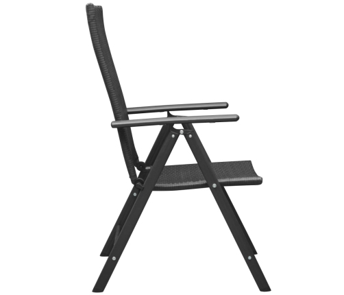Juego de comedor de jardín 7 piezas negro y marrón