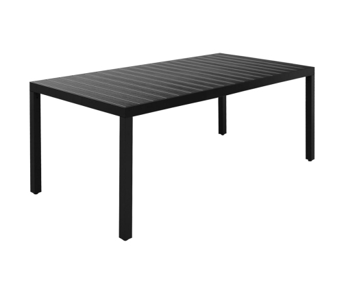 Juego de comedor para jardín 7 piezas negro