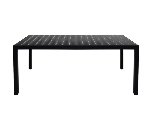 Juego de comedor para jardín 7 piezas negro