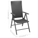 Juego de comedor para jardín 7 piezas negro