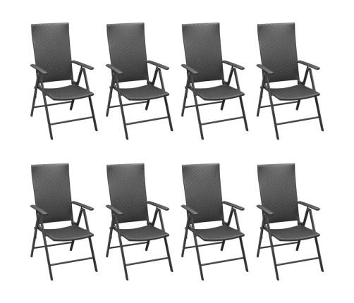 Juego de comedor para jardín 9 piezas negro