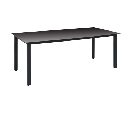 Juego de comedor para jardín 7 piezas negro y marrón
