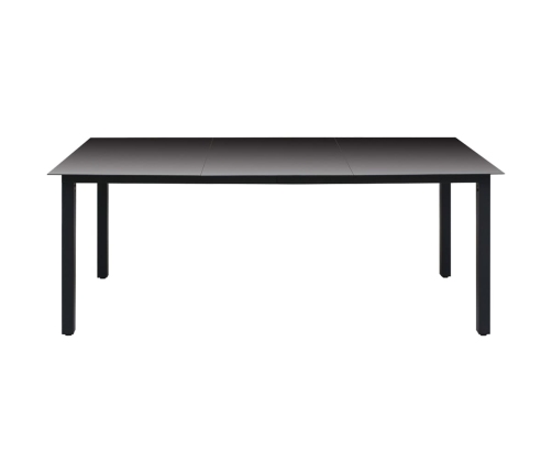 Juego de comedor para jardín 7 piezas negro y marrón