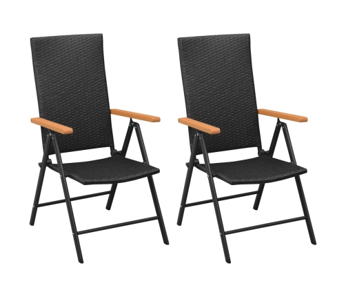 Juego de comedor para jardín 3 piezas negro y marrón
