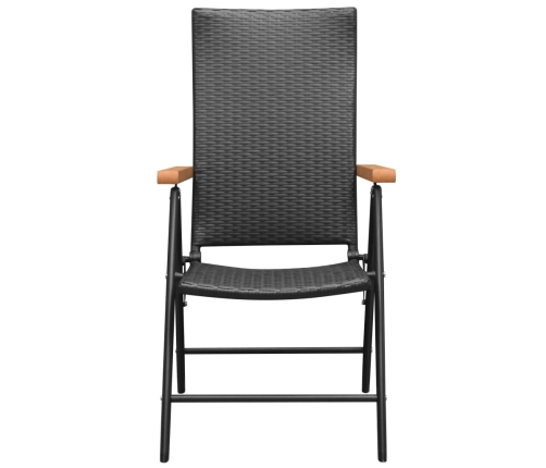 Juego de comedor para jardín 3 piezas negro y marrón