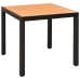 Juego de comedor para jardín 3 piezas negro y marrón