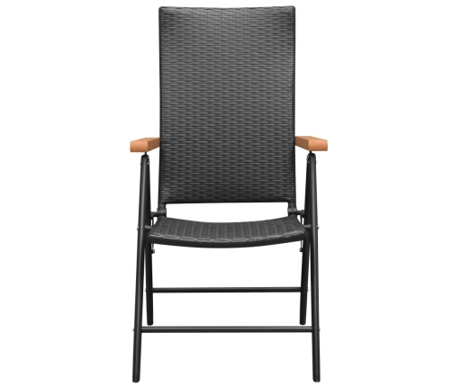 Juego de comedor para jardín 9 piezas negro y marrón