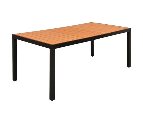 Juego de comedor para jardín 9 piezas negro y marrón