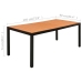 Juego de comedor para jardín 9 piezas negro y marrón