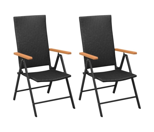 Juego de comedor para jardín 3 piezas negro y marrón