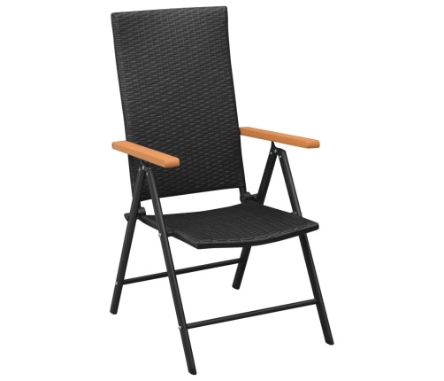Juego de comedor para jardín 3 piezas negro y marrón