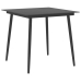 Juego de comedor para jardín 3 piezas negro y marrón