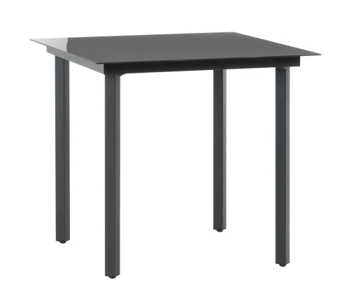 Set de comedor de jardín de 5 piezas PVC ratán negro