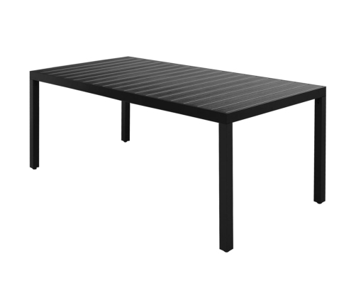 Set de comedor de jardín de 7 piezas PVC ratán negro