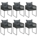 Set de comedor de jardín de 7 piezas PVC ratán negro
