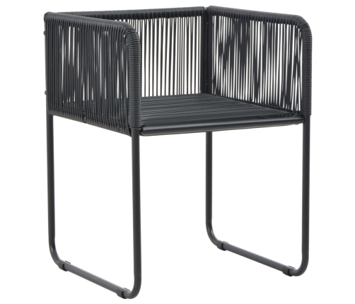 Set de comedor de jardín de 7 piezas PVC ratán negro