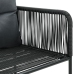 Set de comedor de jardín de 7 piezas PVC ratán negro