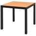 Set de comedor de jardín de 3 piezas PVC ratán negro y marrón
