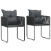 Set de comedor de jardín de 3 piezas PVC ratán negro y marrón