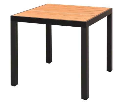 Set de comedor de jardín de 5 piezas PVC ratán negro y marrón