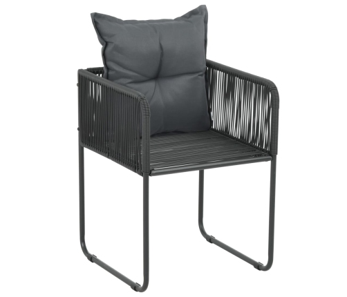 Set de comedor de jardín de 5 piezas PVC ratán negro y marrón
