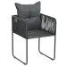 Set de comedor de jardín de 5 piezas PVC ratán negro y marrón