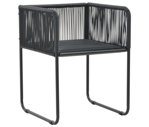 Set de comedor de jardín de 5 piezas PVC ratán negro y marrón
