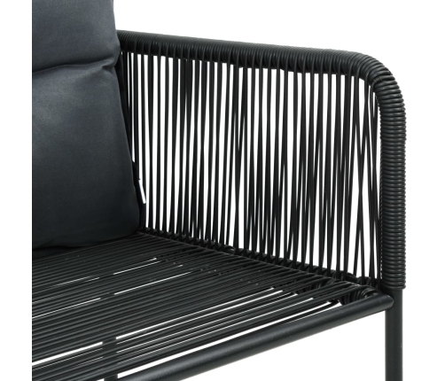 Set de comedor de jardín de 5 piezas PVC ratán negro y marrón