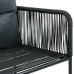 Set de comedor de jardín de 5 piezas PVC ratán negro y marrón