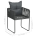 Set de comedor de jardín de 5 piezas PVC ratán negro y marrón