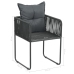 Set de comedor de jardín de 7 piezas PVC ratán negro y marrón