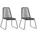 Set de comedor de jardín de 3 piezas PVC ratán negro