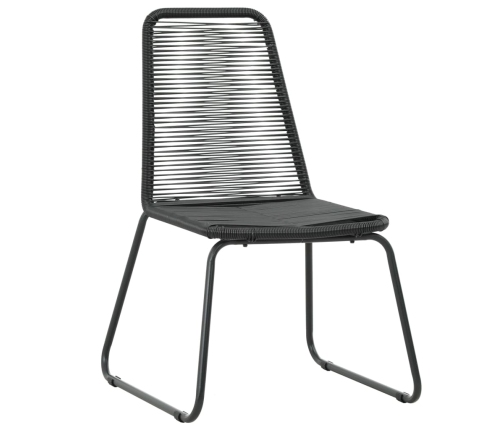 Set de comedor de jardín de 3 piezas PVC ratán negro