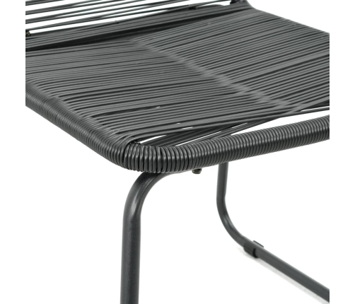 Set de comedor de jardín de 3 piezas PVC ratán negro