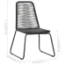 Set de comedor de jardín de 3 piezas PVC ratán negro