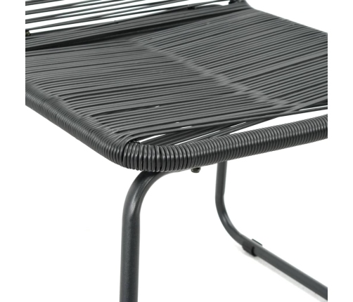 Set de comedor de jardín de 3 piezas PVC ratán negro