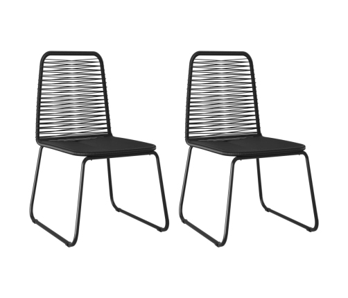 Set de comedor de jardín de 3 piezas PVC ratán negro