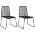 Set de comedor de jardín de 3 piezas PVC ratán negro