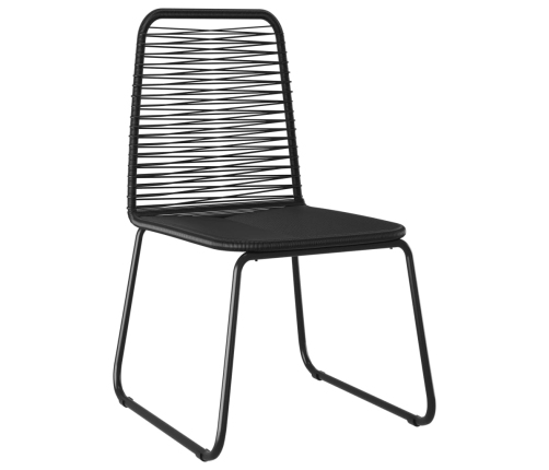 Set de comedor de jardín de 3 piezas PVC ratán negro