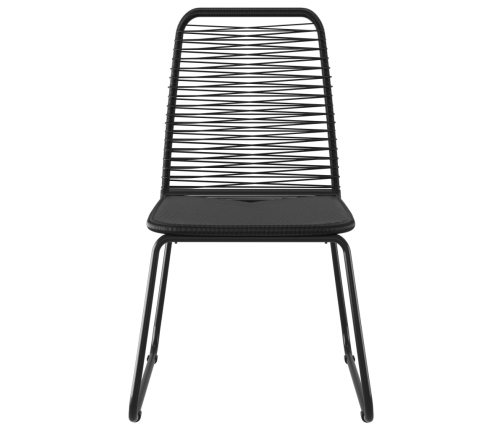 Set de comedor de jardín de 3 piezas PVC ratán negro