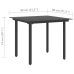 Set de comedor de jardín de 3 piezas PVC ratán negro