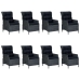 Set comedor jardín 9 pzas cojines ratán sintético gris oscuro