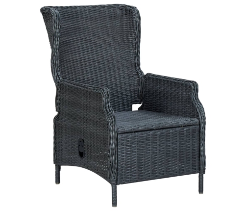 Set comedor jardín 9 pzas cojines ratán sintético gris oscuro