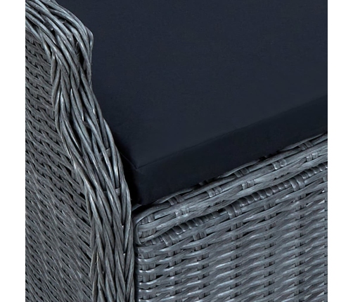 Set comedor jardín 9 pzas cojines ratán sintético gris oscuro
