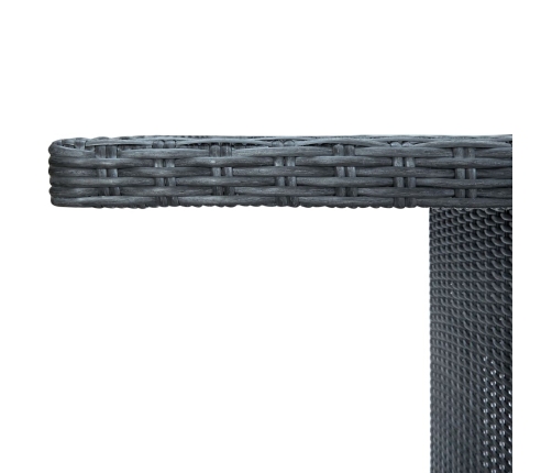 Set comedor jardín 7 pzas cojines ratán sintético gris oscuro