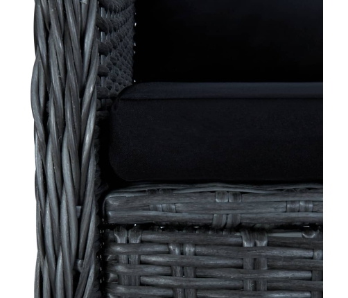 Set comedor jardín 7 pzas cojines ratán sintético gris oscuro