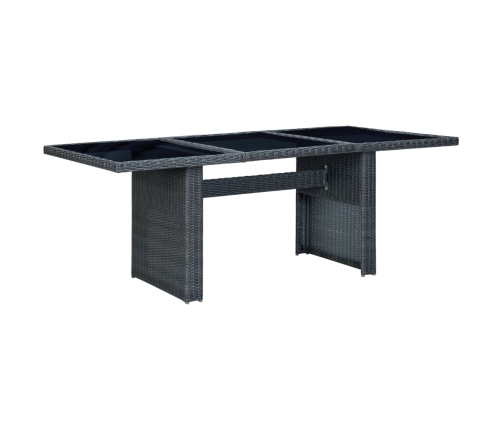 Set comedor jardín 7 pzas cojines ratán sintético gris oscuro