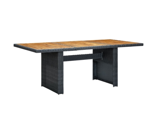 Set comedor jardín 7 pzas cojines ratán sintético gris oscuro