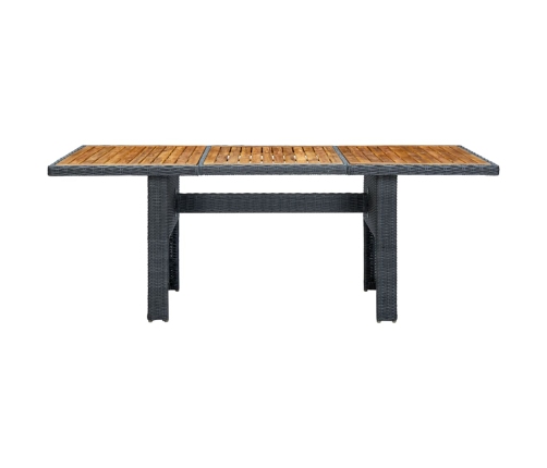 Set comedor jardín 7 pzas cojines ratán sintético gris oscuro