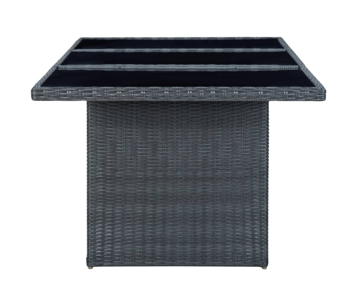 Set comedor jardín 9 pzas cojines ratán sintético gris oscuro